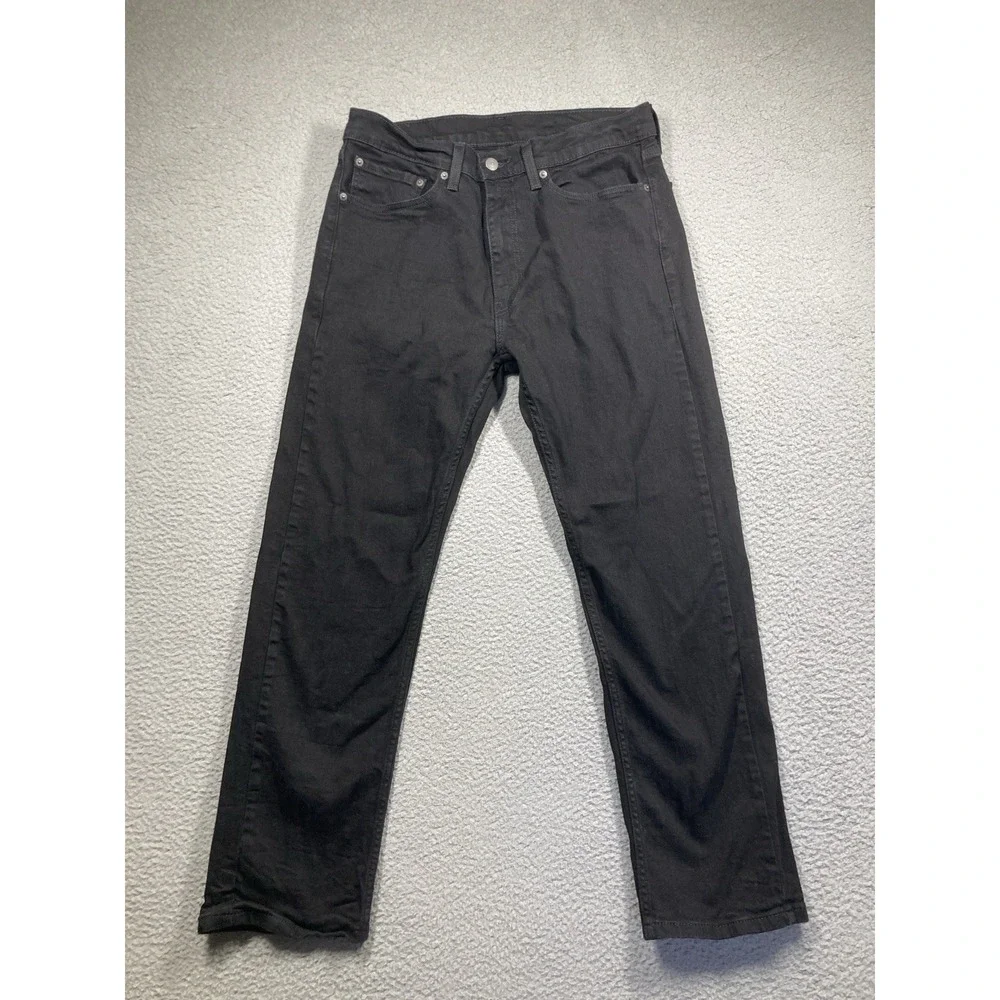 Levis 505 Jeans Mens 34x30 (31x28) Black Straight Classic Cowboy Rodeo Western‎